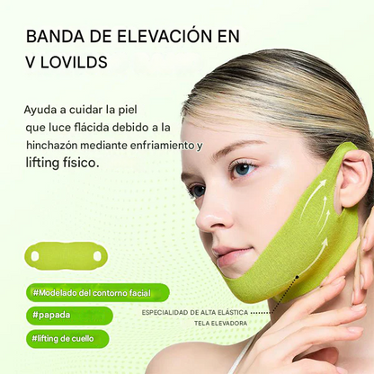 LOVILDS™ 🌵Mascarilla facial con forma de V y forma de oreja colgante - Hidratante de cactus