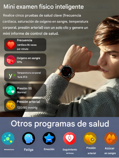 Smartwatch insignia para protección de la salud, centro de datos de salud 24/7