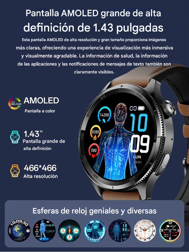 Smartwatch insignia para protección de la salud, centro de datos de salud 24/7