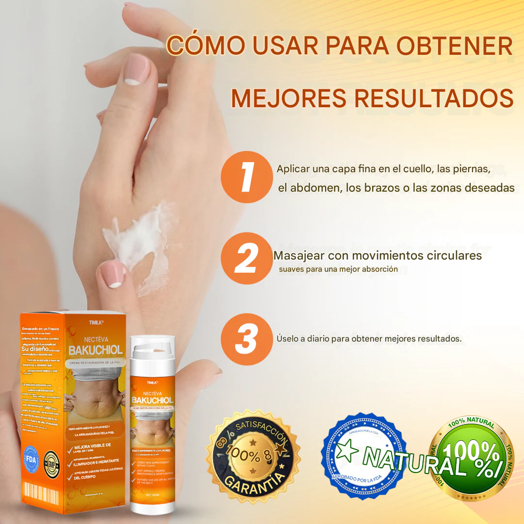 Crema restauradora de la piel Timilk® Nectéva Bakuchiol (antiedad, hidratante, reafirmante y reafirmante)