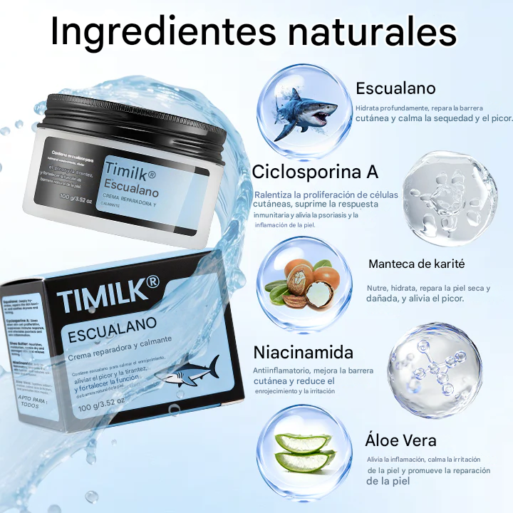 Crema reparadora y calmante con escualano Timilk®