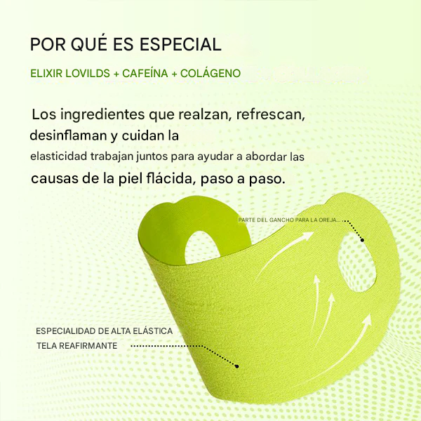 LOVILDS™ 🌵Mascarilla facial con forma de V y forma de oreja colgante - Hidratante de cactus
