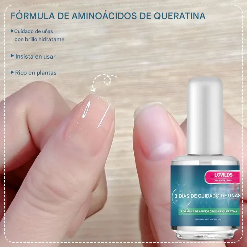 LOVILDS™ Cuidado de uñas de 3 días: fórmula de aminoácidos de queratina para una nutrición superior de las uñas
