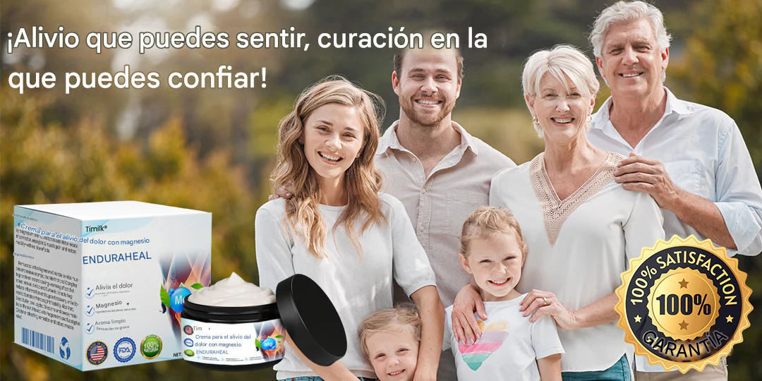 Crema para aliviar el dolor con magnesio Timilk® EnduraHeal (Trata la artritis, la neuropatía, el reumatismo, las lesiones deportivas y más)