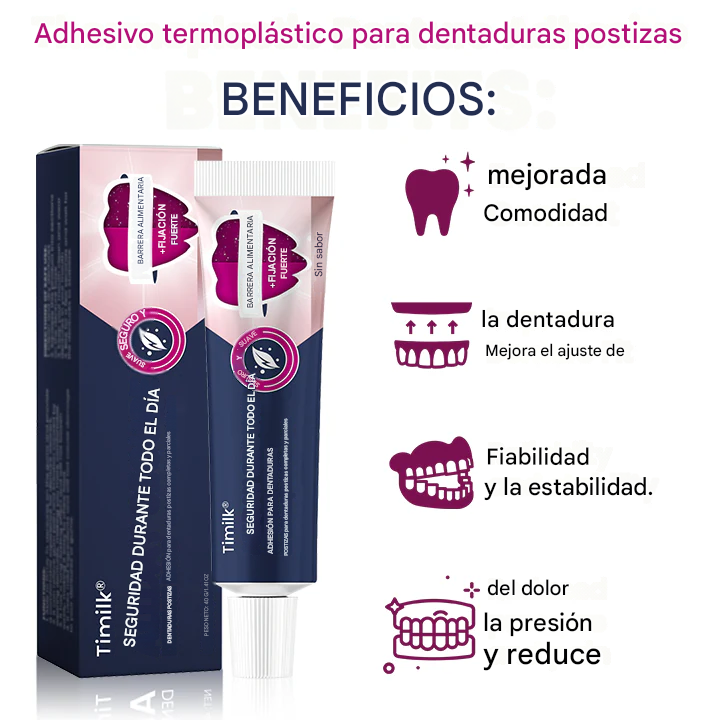 Timilk® AllDay Secure Adhesión para dentaduras postizas