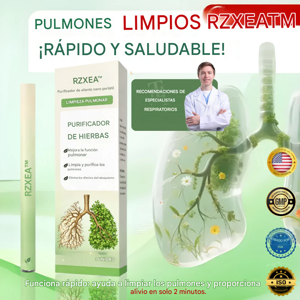 Purificador de aliento portátil nano - para una limpieza y desintoxicación pulmonar profunda