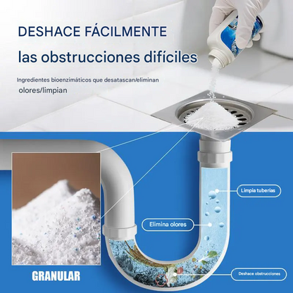 Agente de dragado de tuberías mejorado BBOJI™ para tuberías de cocina y baño - 350 ml, disuelve más de 200 bloqueos y elimina el 99% de las bacterias.