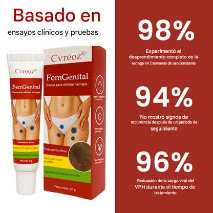 Crema removedora de verrugas genitales femeninas