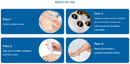 Crema en roll-on ATTDX® para el drenaje linfático y el alivio de la hinchazón.®