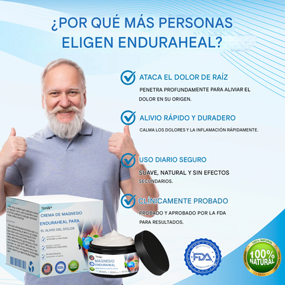 Crema para aliviar el dolor con magnesio Timilk® EnduraHeal (Trata la artritis, la neuropatía, el reumatismo, las lesiones deportivas y más)