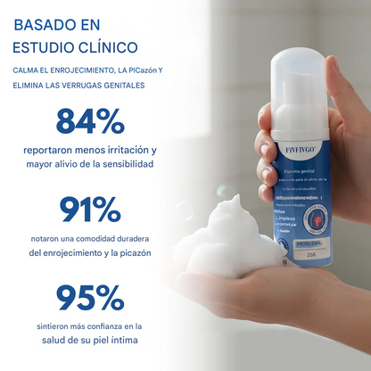 Espuma genital Fivfivgo® Advanced para el alivio del VPH y las erupciones cutáneas.