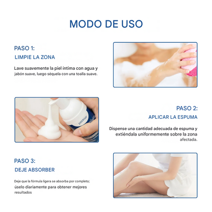 Espuma genital Fivfivgo® Advanced para el alivio del VPH y las erupciones cutáneas.