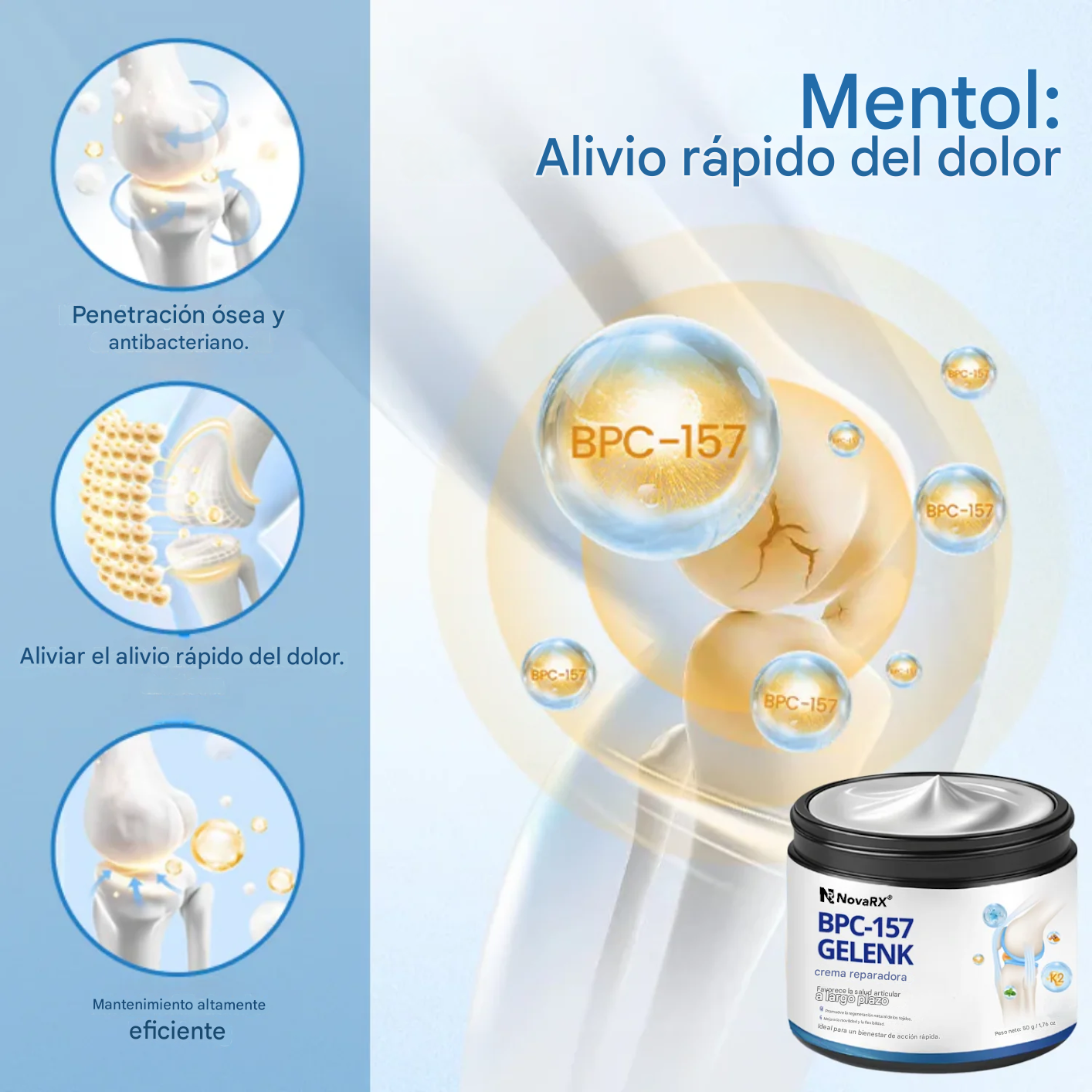 Crema reparadora de articulaciones NovaRX® BPC-157