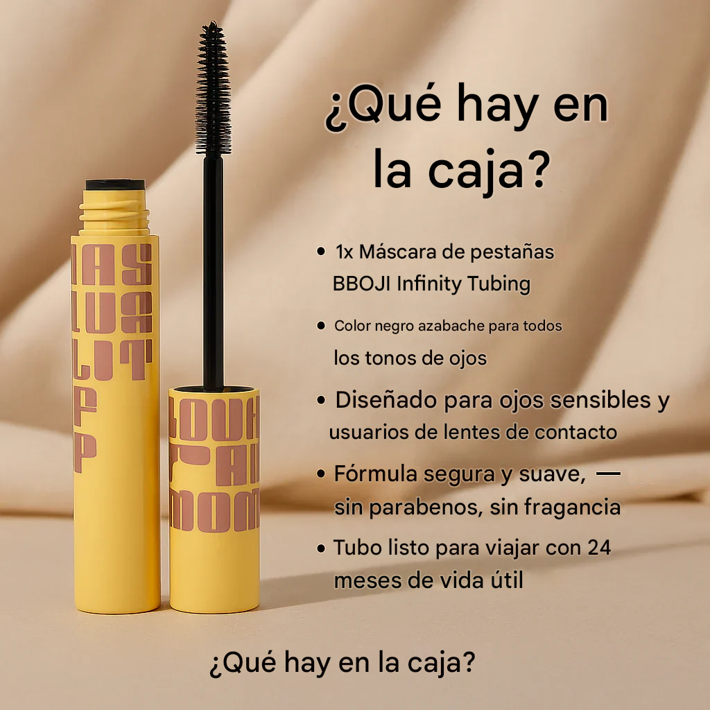 Máscara de pestañas BBOJI✨Fórmula de volumen y longitud para pestañas audaces y separadas