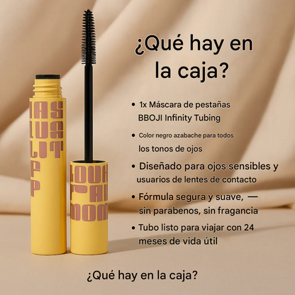 Máscara de pestañas BBOJI✨Fórmula de volumen y longitud para pestañas audaces y separadas
