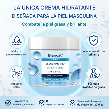 Crema para barba y cuero cabelludo SeboBiome Pro 🌱 Reduce la picazón y la descamación — ¡Sin residuos grasos!