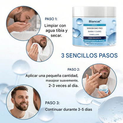Crema para barba y cuero cabelludo SeboBiome Pro 🌱 Reduce la picazón y la descamación — ¡Sin residuos grasos!