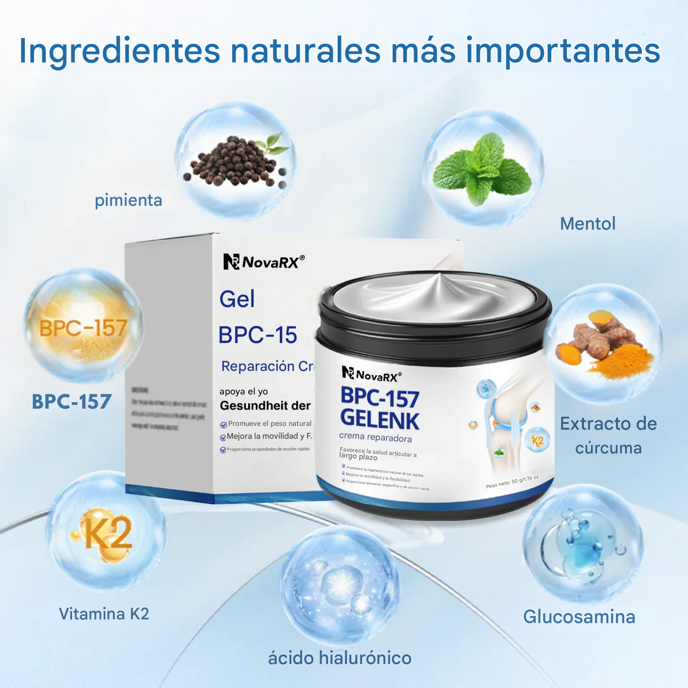 Crema reparadora de articulaciones NovaRX® BPC-157