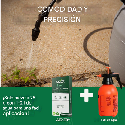🐾 100% seguro para mascotas y niños | Herbicida AEXZR® 3 en 1 de máxima potencia