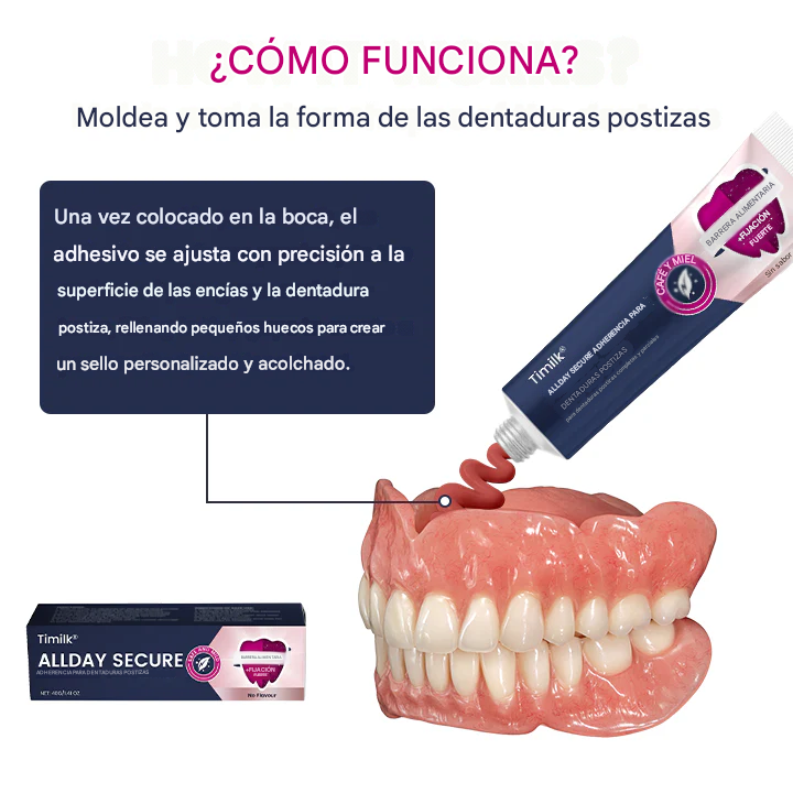 Timilk® AllDay Secure Adhesión para dentaduras postizas